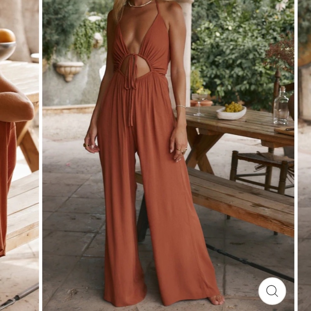 12th Tribe AUGUSTINE RUST HALTER JUMPSUIT.